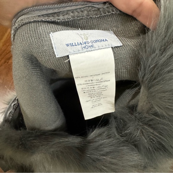 Williams Sonoma Home Faux Fur Chevron Pillow Cover 18x18 - Picture 3 of 7